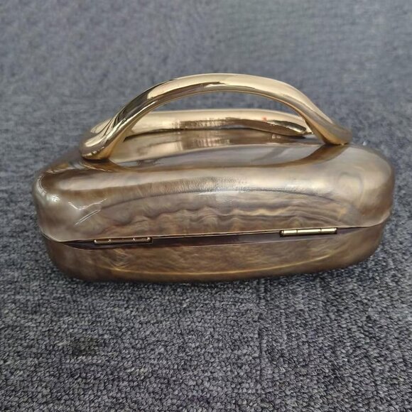 Acrylic Clutch Purse for Women Classic Round Acrylic Evening Handbag Vintage Met - Picture 5 of 6